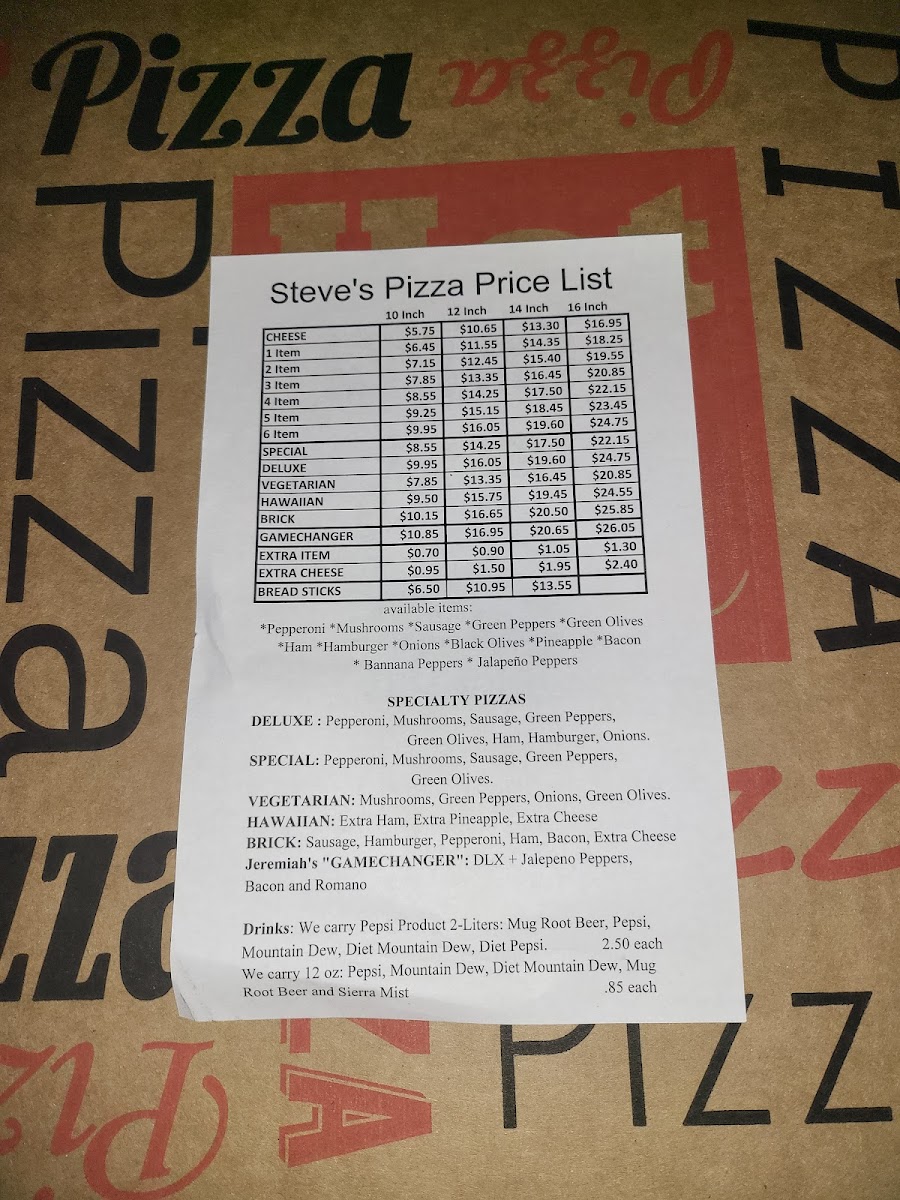 Menu Steve's Pizza-4