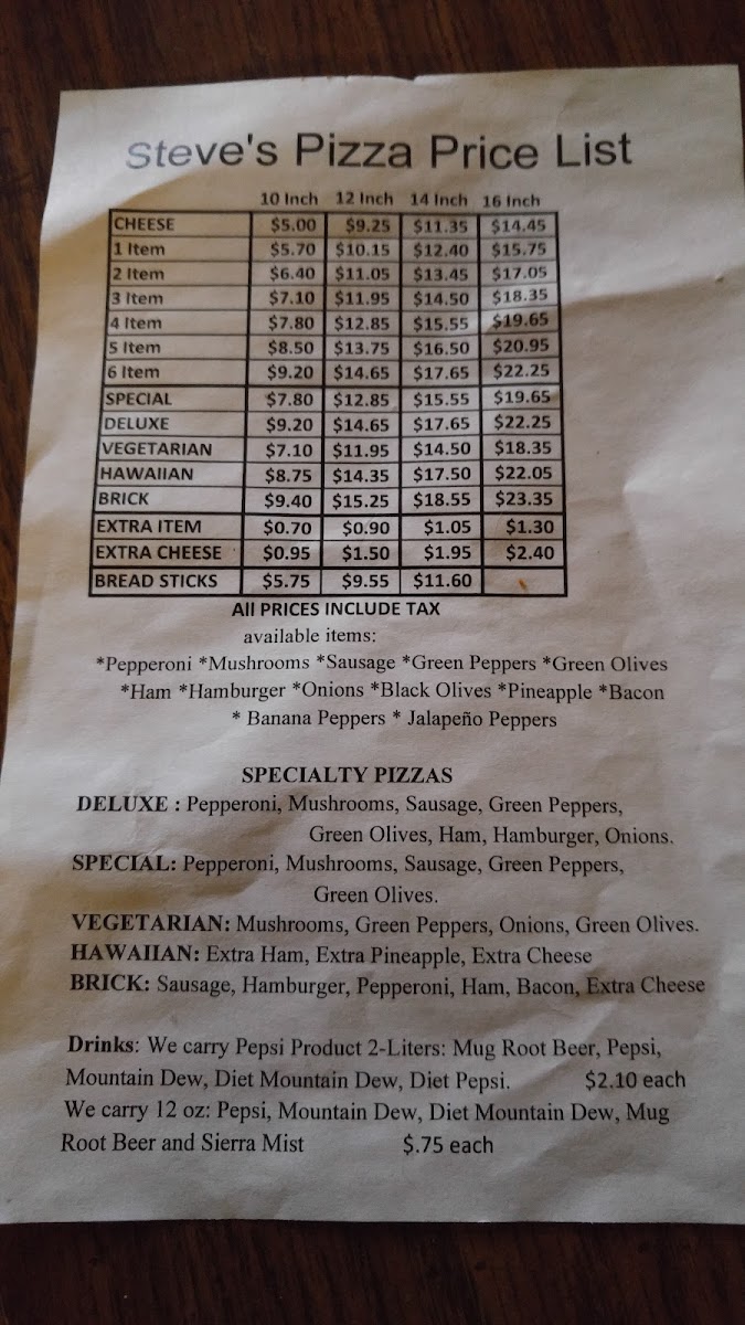 Menu Steve's Pizza-7