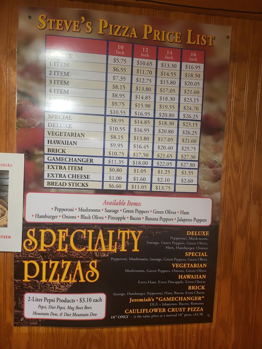 Menu Steve's Pizza-8