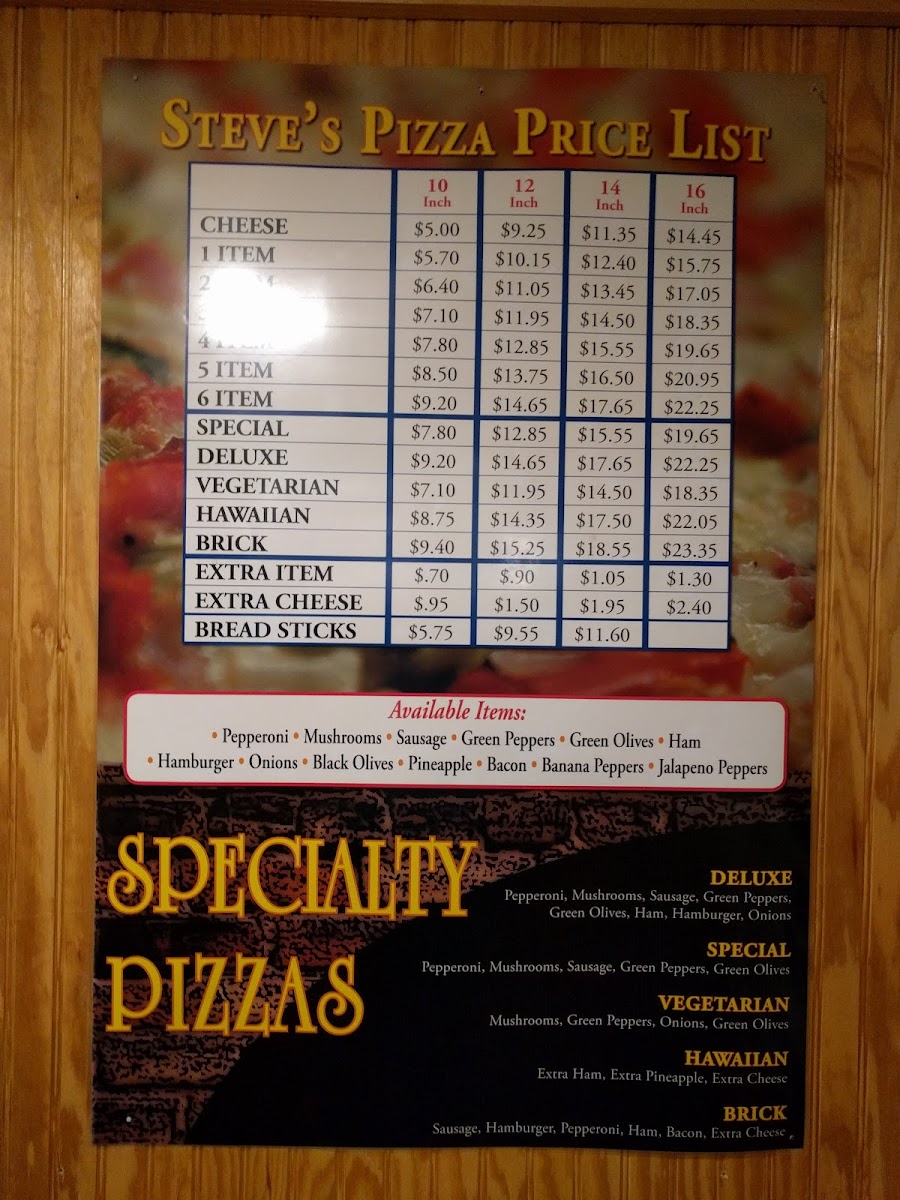 Menu Steve's Pizza-9